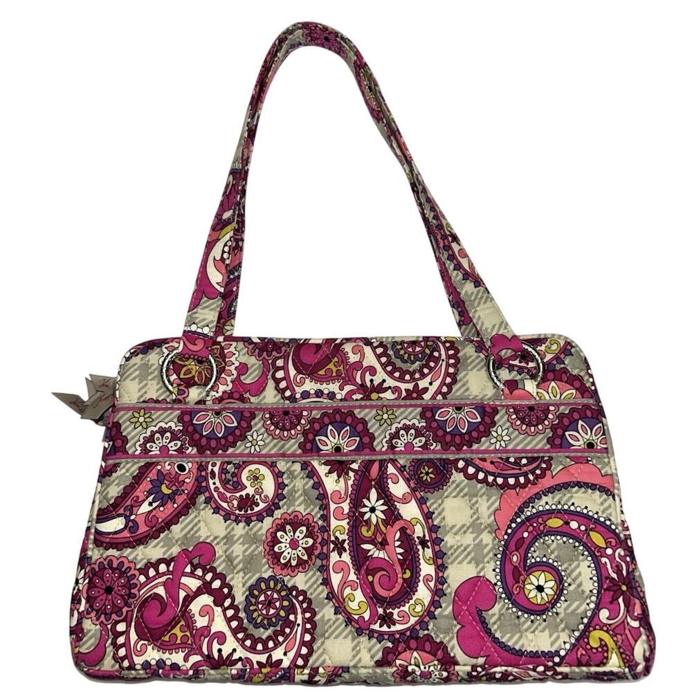 Vera Bradley Retired “Paisley Meets Plaid” Design Quilted Mandy Handbag